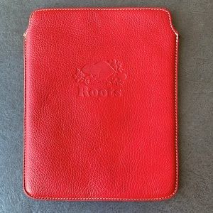 Beautiful ROOTS Canada red leather tablet case